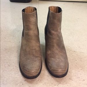 Urban Outfitters Faux Snake Skin Chelsea Boots